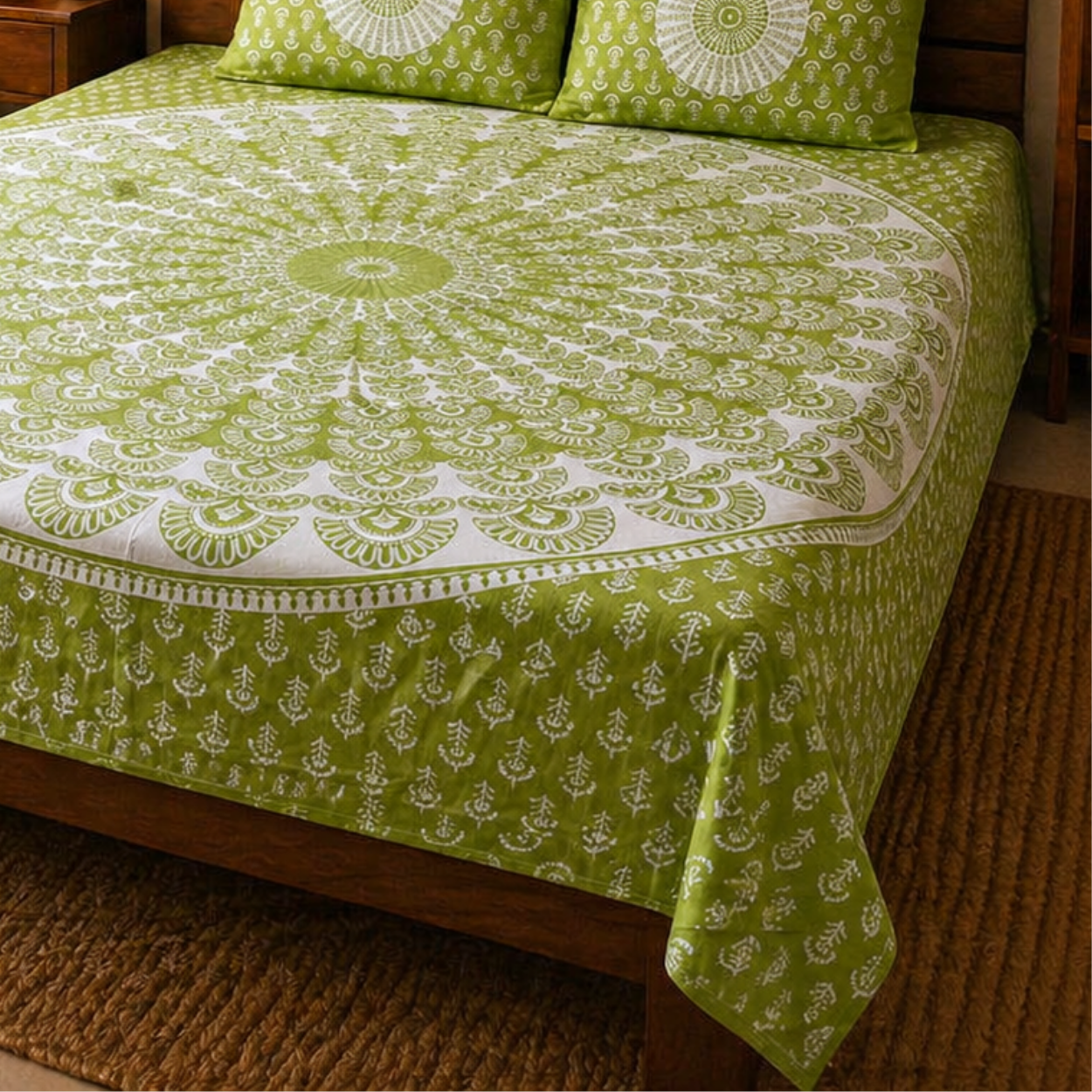 Haboo| Vibrant Ethnic Jaipuri Rajasthani Bedsheet Double Bed