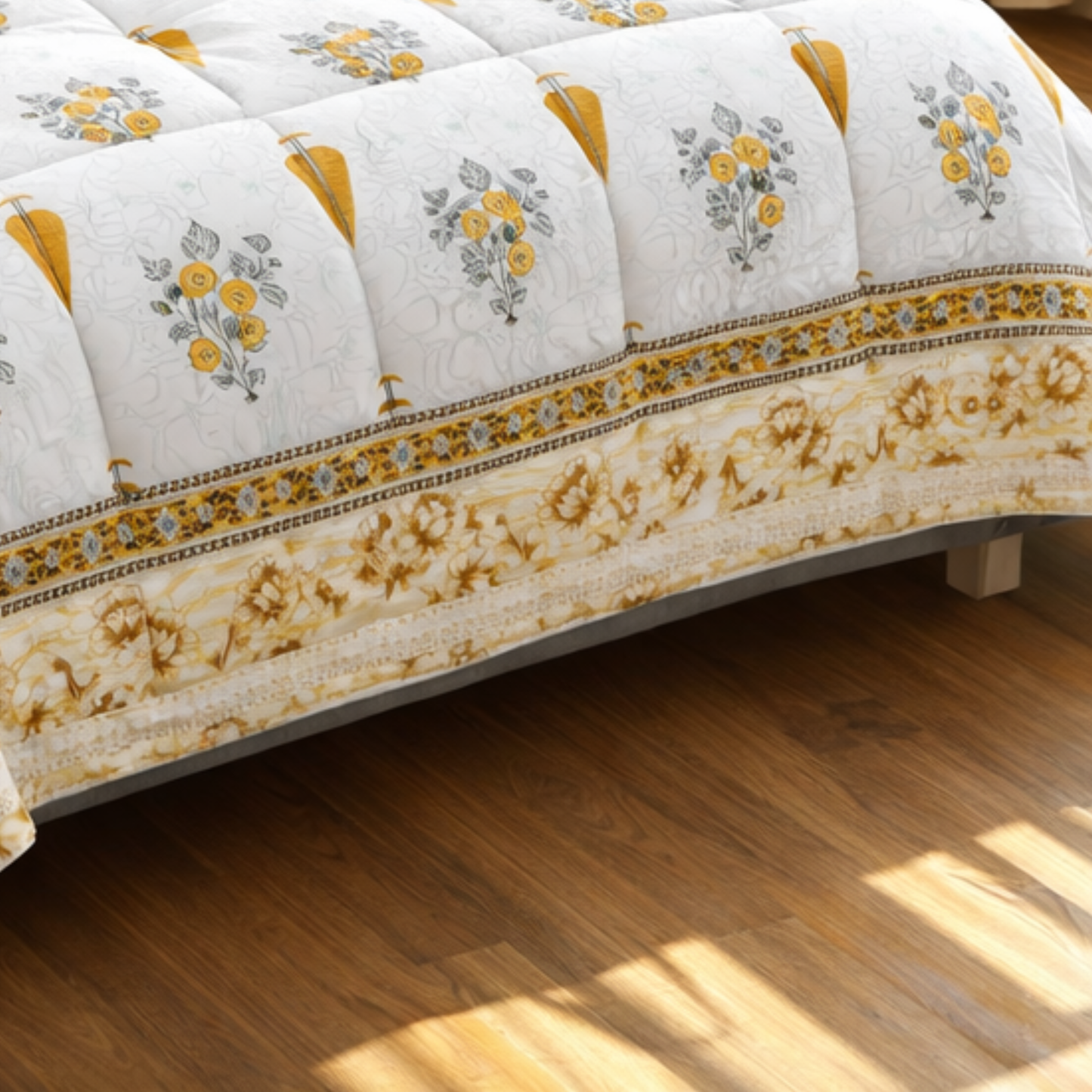 Premium Pure Cotton 6 Pc Comforter Set – Traditional Jaipuri Prints