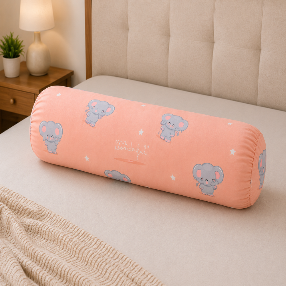 Cute Elephant Kids Cushion Cover Set of 5 – 16x16 Inch Soft Cotton Decorative Cushions for Kids Room & Nursery