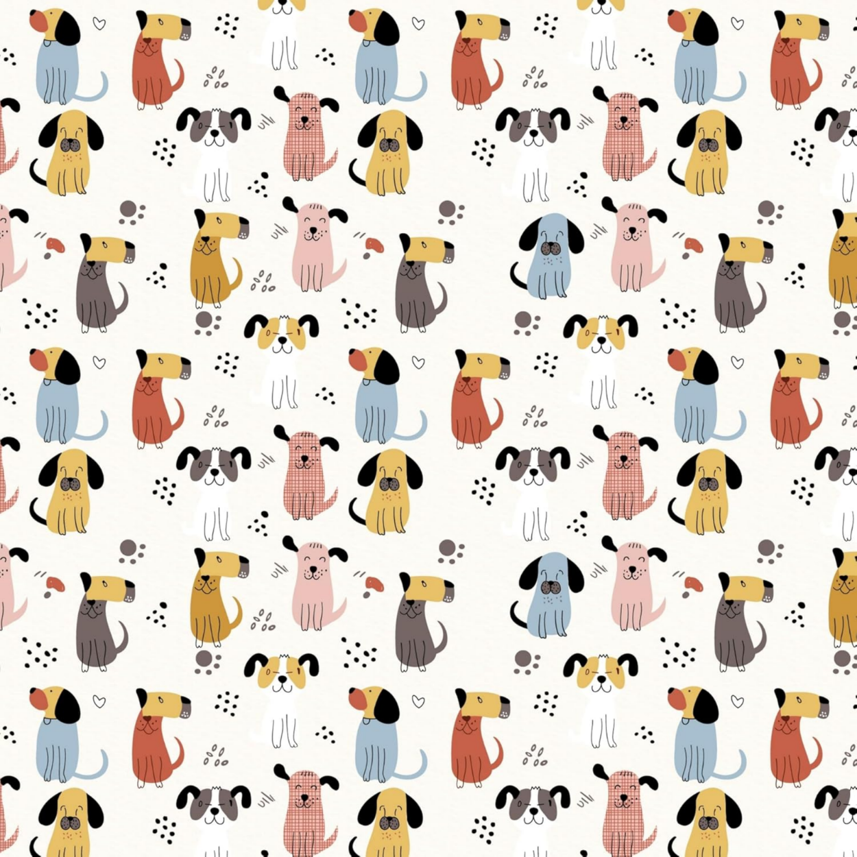 Haboo | Multi-Color Puppy Dog Print Kids Cotton Double Bedsheet - 90x100 Inches with 2 Pillow Covers