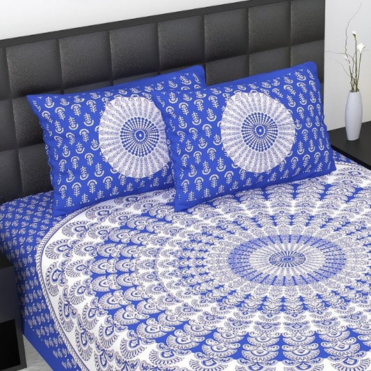Haboo| Traditional Jaipuri Rajasthani Bedsheet for Double Bed