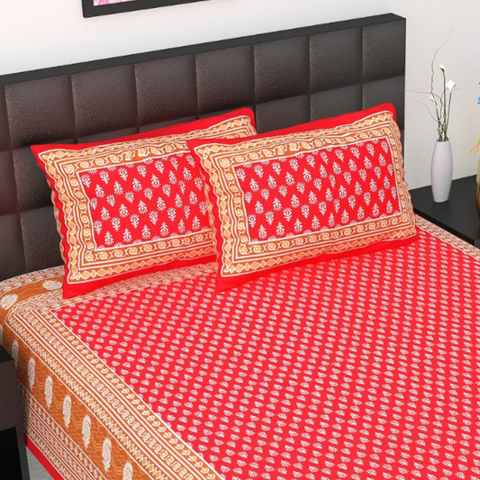 Haboo| Luxury Ethnic Rajasthani Cotton Bedsheet Double Bed