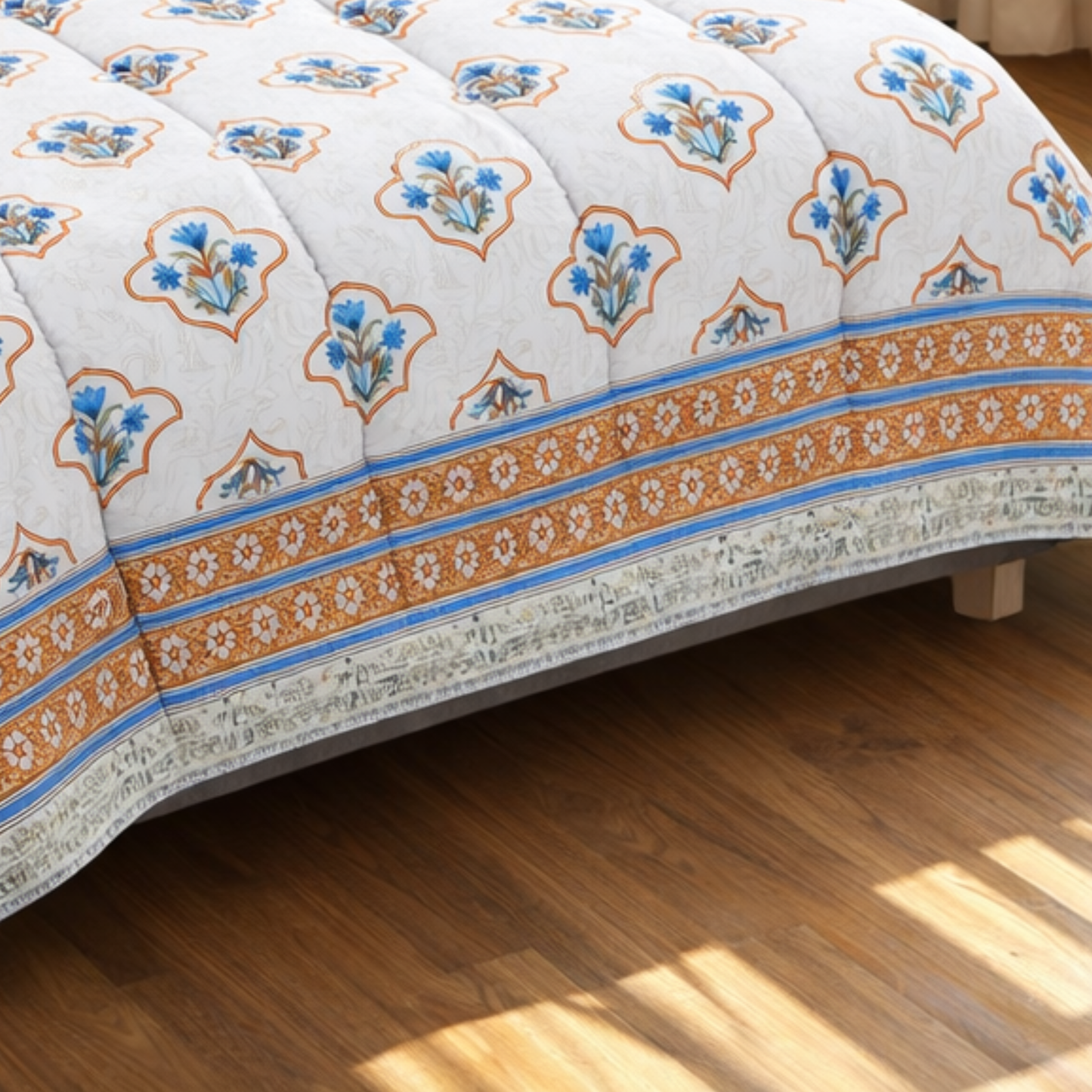 Royal Jaipuri Handblock Comforter Set – 6 Pc Cotton Bedding