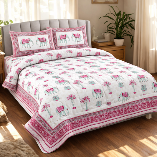 Ethnic Jaipuri Print Comforter Set (6 Pc) – Pure Cotton Collection