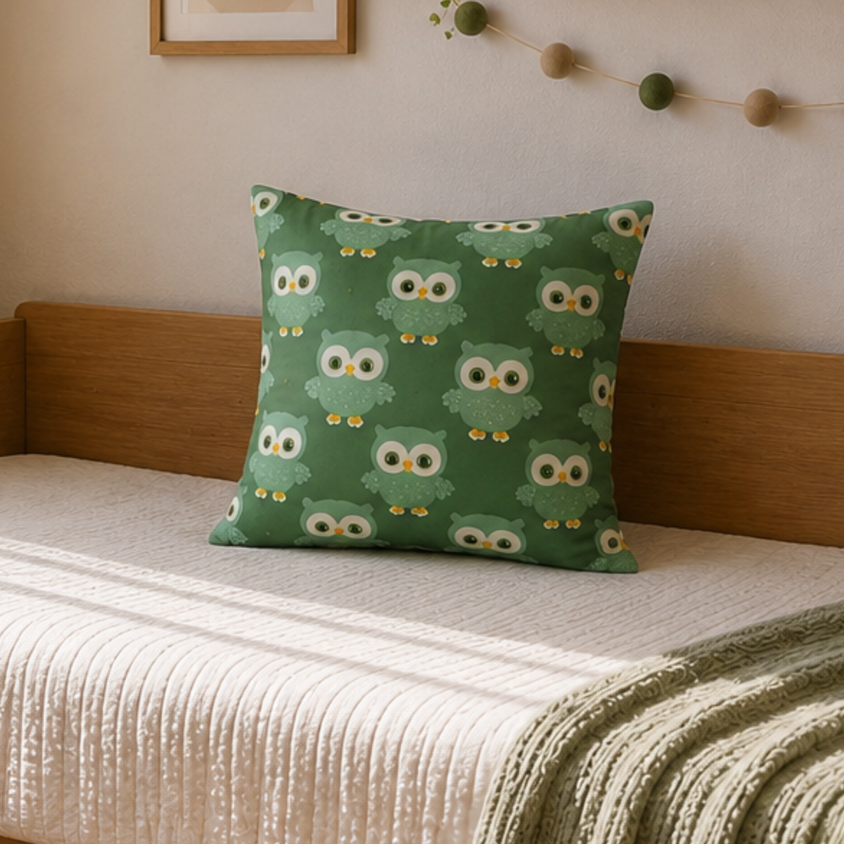 Cute Owl Kids Cushion Cover Set of 5 – 16x16 Inch Soft Cotton Decorative Cushions for Nursery & Kids Bedroom