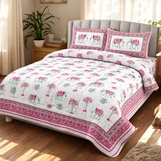 Ethnic Jaipuri Print Comforter Set (6 Pc) – Pure Cotton Collection