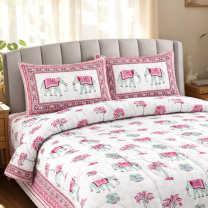 Ethnic Jaipuri Print Comforter Set (6 Pc) – Pure Cotton Collection