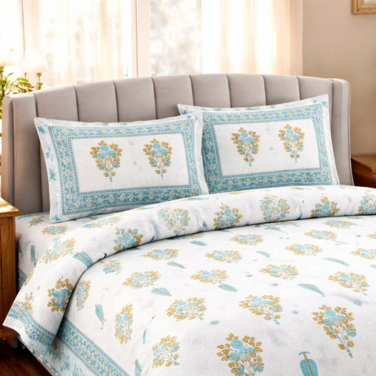 Jaipur Handblock Inspired 6 Piece Comforter Set – Soft Cotton Bedding