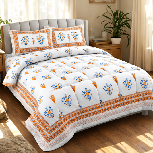 Luxury Jaipuri Print Comforter Set (6 Pc) – 100% Pure Cotton