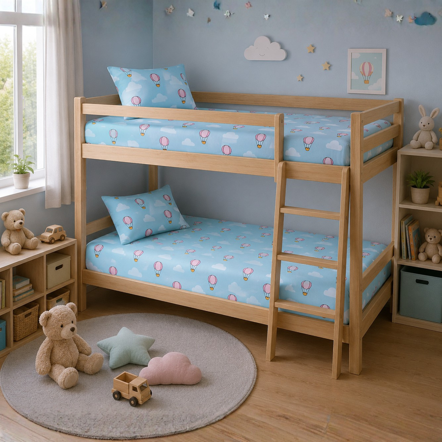 Hot Air Balloon Kids Diwan Set – 8 Pieces Soft Cotton Sofa Cum Bed Set for Nursery & Kids Room