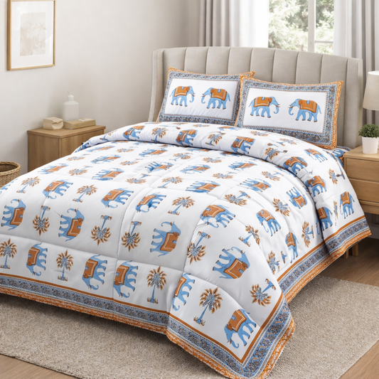 Designer Jaipuri Prints 6 Pc Comforter Set – 100% Cotton Comfort