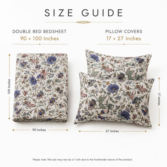 Floral Garden Double Bed Bedsheet with 2 Pillow Covers | Kids Bedding