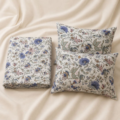 Floral Garden Double Bed Bedsheet with 2 Pillow Covers | Kids Bedding