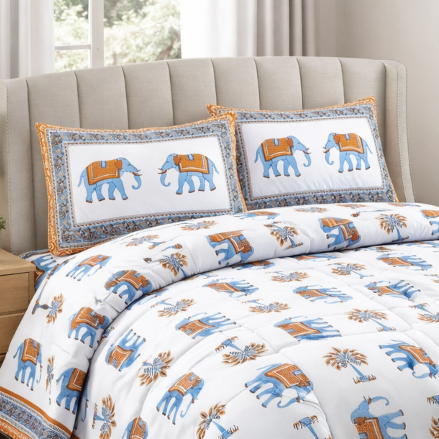 Designer Jaipuri Prints 6 Pc Comforter Set – 100% Cotton Comfort