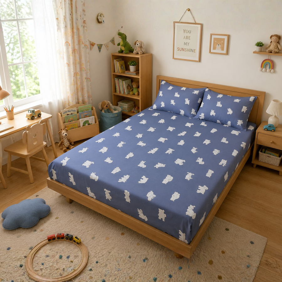 Cute Puppy Kids Cushion Cover Set of 5 – 16x16 Inch Soft Cotton Decorative Cushions for Kids Bedroom & Nursery