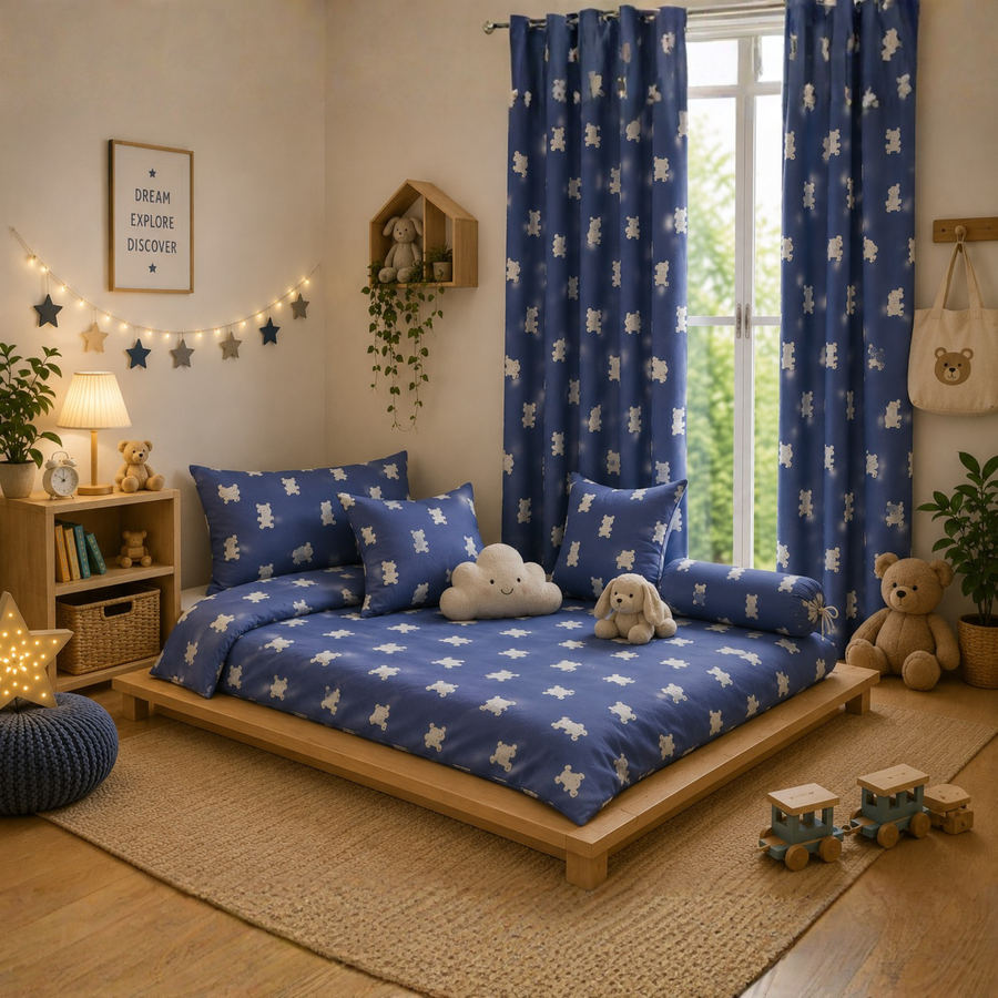 Cute Puppy Kids Cushion Cover Set of 5 – 16x16 Inch Soft Cotton Decorative Cushions for Kids Bedroom & Nursery