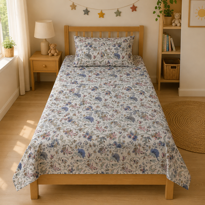 Bluebell Meadow King Size Bedsheet – Pure Cotton with 2 Pillow Covers