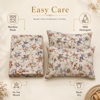 200 TC Pure Cotton Double Bedsheet with 2 Pillow Covers