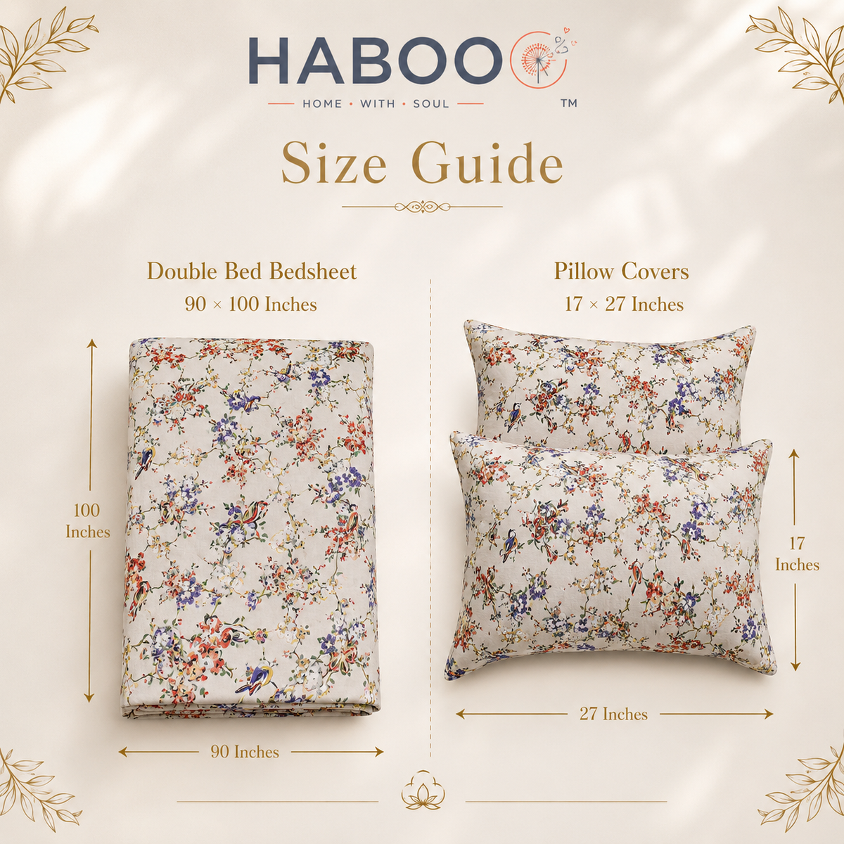 200 TC Pure Cotton Double Bedsheet with 2 Pillow Covers