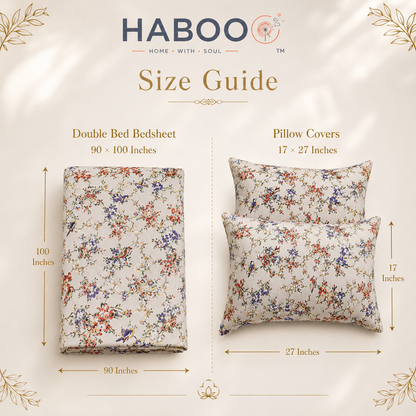 200 TC Pure Cotton Double Bedsheet with 2 Pillow Covers