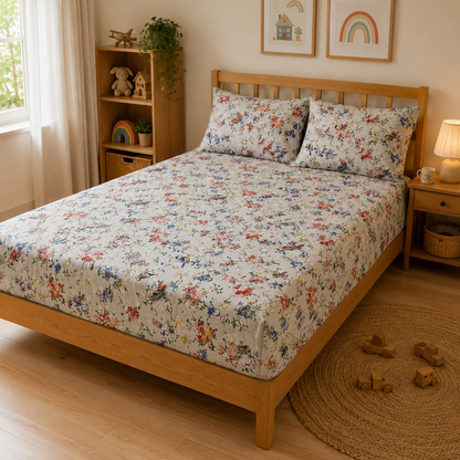 200 TC Pure Cotton Double Bedsheet with 2 Pillow Covers
