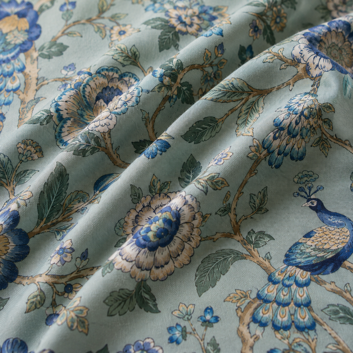 Royal Bagh Blue Floral Double Bedsheet with 2 Pillow Covers | Premium Cotton Bedsheet for Double Bed