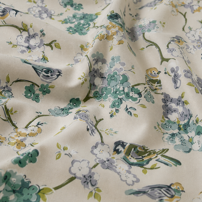 Bird & Blossom Cotton Double Bed Bedsheet with 2 Pillow Covers
