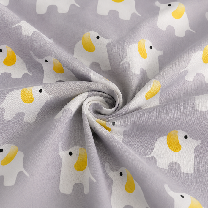 HABOO Kids Double Bed Bedsheet with 2 Pillow Covers | Cute Elephant Print Soft Cotton Blend Bedding Set for Boys & Girls | 90 × 100 Inch