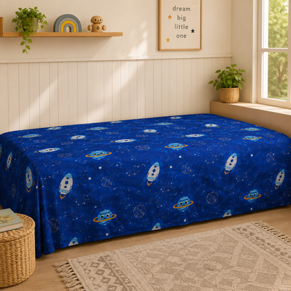 Space Rocket Kids Cushion Cover Set of 5 – 16x16 Inch Soft Cotton Decorative Cushions for kids Room & Nursery