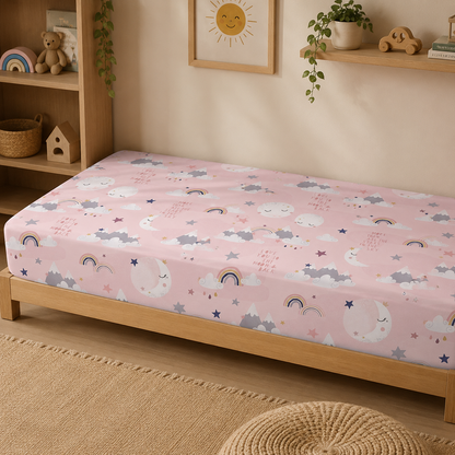 Dream Moon Kids Cushion Cover Set of 5 – 16x16 Inch Soft Cotton Decorative Cushions for Girls Room & Nursery