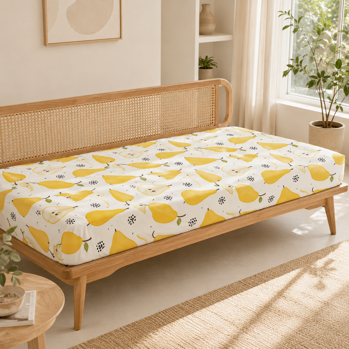 Pear Print Kids Cushion Cover Set of 5 – 16x16 Inch Soft Cotton Decorative Cushions for Nursery & Kids Room