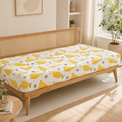 Pear Print Kids Cushion Cover Set of 5 – 16x16 Inch Soft Cotton Decorative Cushions for Nursery & Kids Room