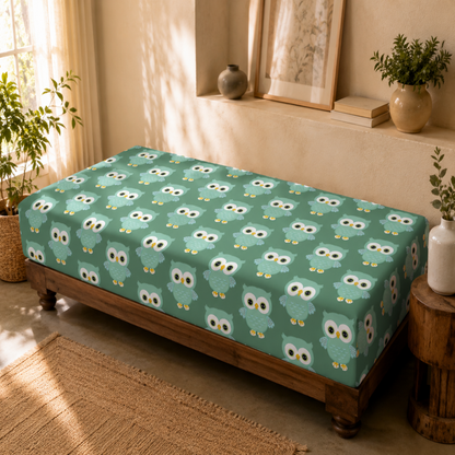 Cute Owl Kids Cushion Cover Set of 5 – 16x16 Inch Soft Cotton Decorative Cushions for Nursery & Kids Bedroom