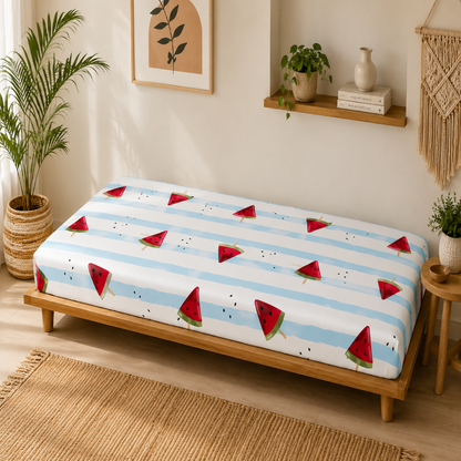 Watermelon Kids Cushion Cover Set of 5 – 16x16 Inch Soft Cotton Decorative Cushions for Kids Bedroom & Playroom