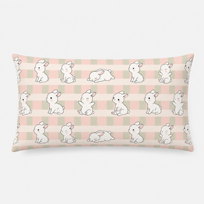 Pink Cute Rabbit Print Single Bedsheet with 1 Pillow Cover | Soft Cotton Kids Bedding Set