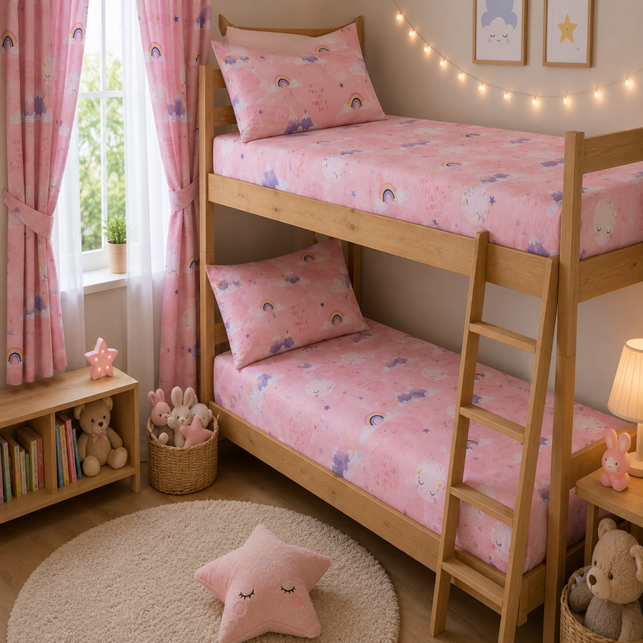 Dream Moon Kids Cushion Cover Set of 5 – 16x16 Inch Soft Cotton Decorative Cushions for Girls Room & Nursery
