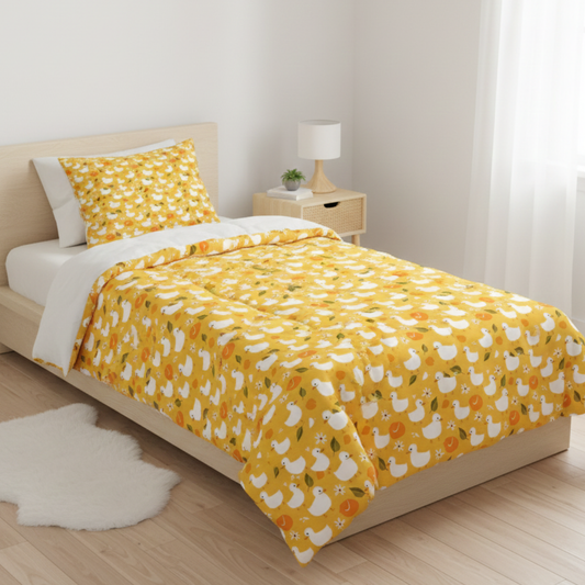 Haboo | Pink Woodland Animal Printed Kids Cotton Comforter - 60*90 Inches, 100 GSM Lightweight All-Season Quilt