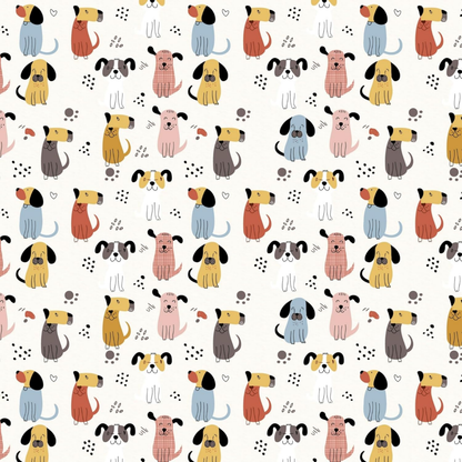 Haboo | Colorful Puppy Dog Print Kids Cotton Comforter - 90x100 Inches, 100 GSM Lightweight All-Season Quilt