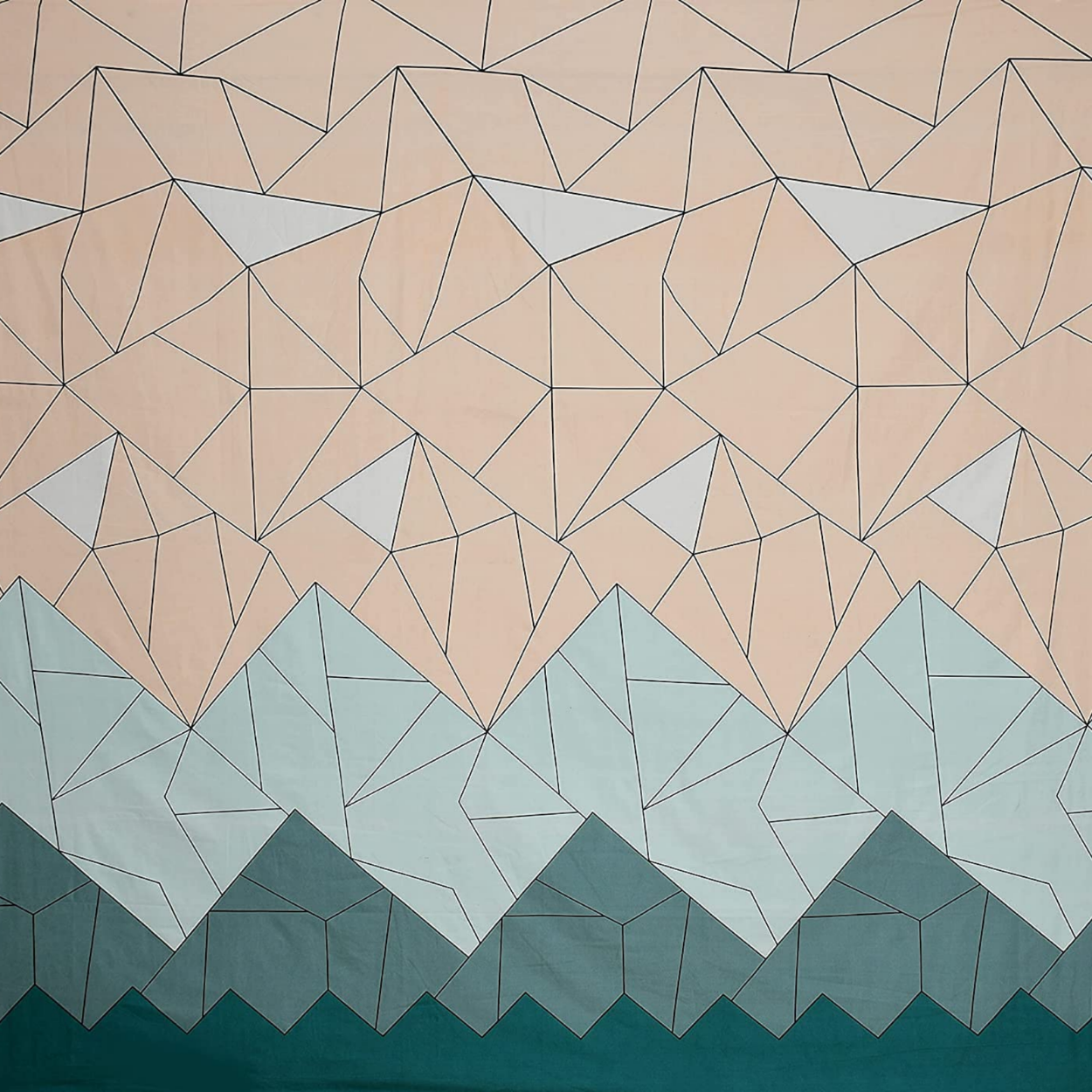 Haboo | Modern Geometric Abstract Print Cotton Double Bedsheet - 90x100 Inches with 2 Pillow Covers