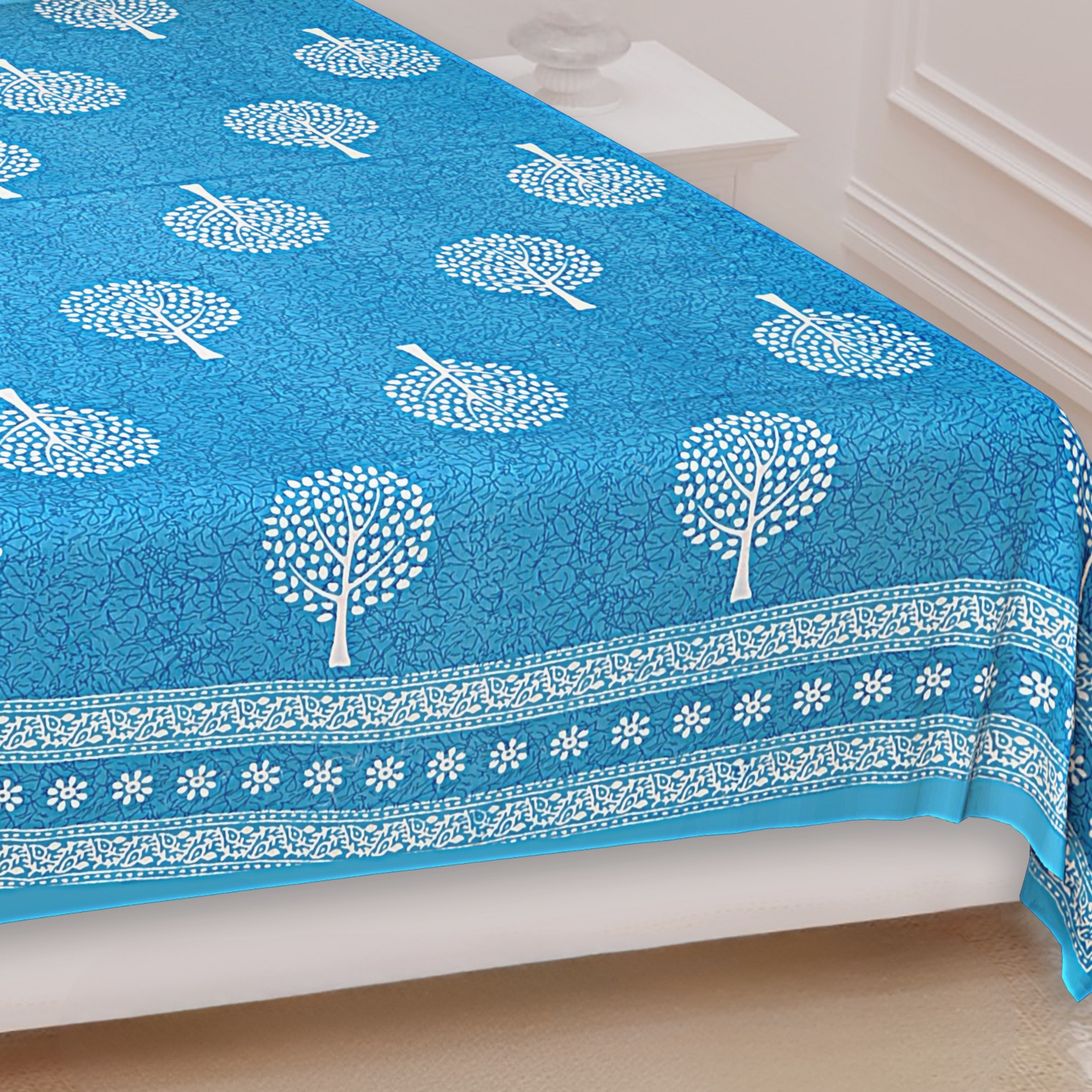 Haboo| Ethnic Jaipuri Rajasthani Cotton Bedsheet Set Double Bed with 2 Pillow Covers