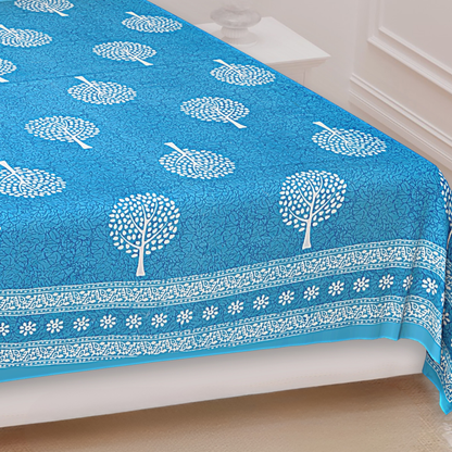 Haboo| Ethnic Jaipuri Rajasthani Cotton Bedsheet Set Double Bed with 2 Pillow Covers