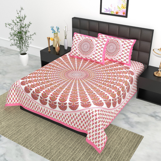 Haboo| Authentic Jaipuri Rajasthani Print Bedsheet Double Bed
