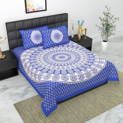 Haboo| Traditional Jaipuri Rajasthani Bedsheet for Double Bed