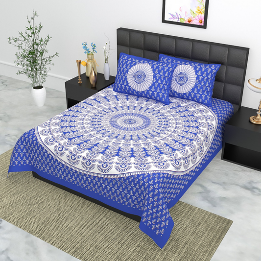 Haboo| Traditional Jaipuri Rajasthani Bedsheet for Double Bed