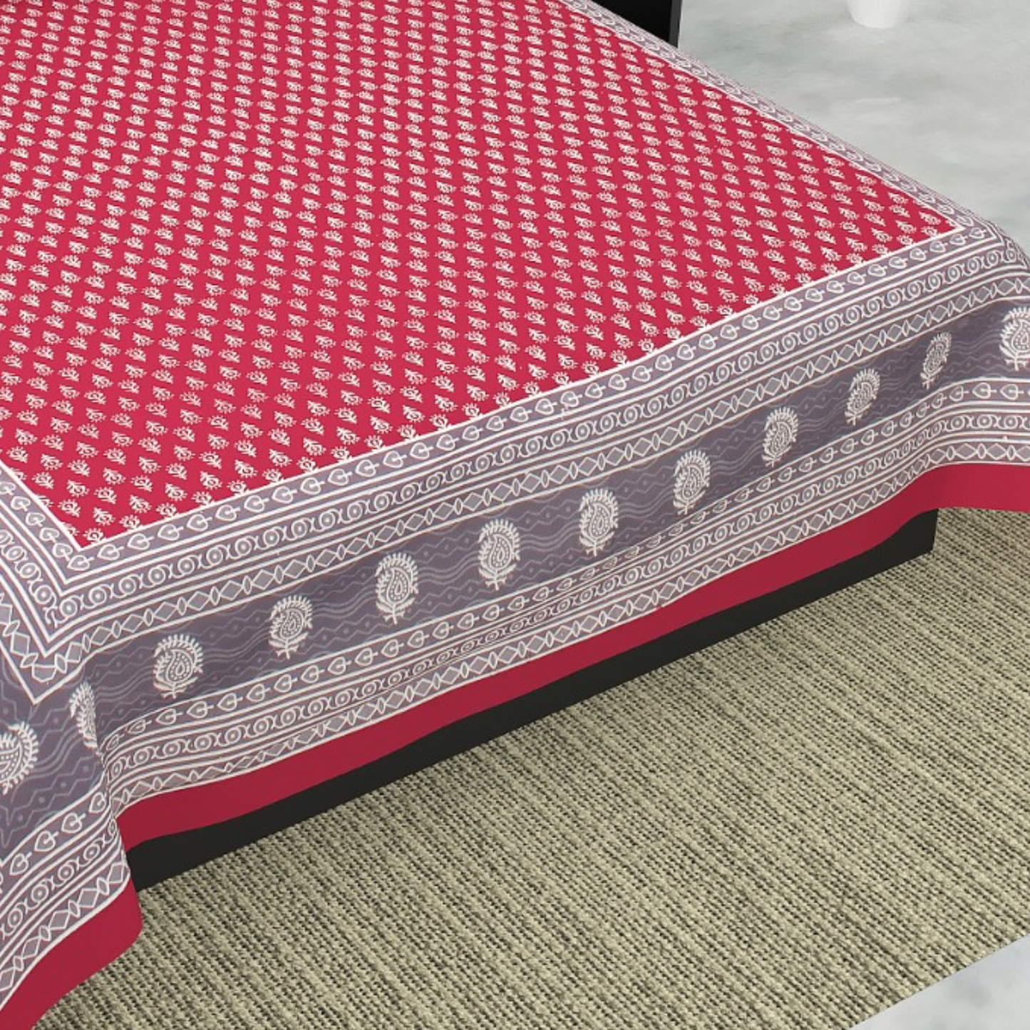 Haboo| Soft & Durable Rajasthani Cotton Bedsheet Double Bed Set