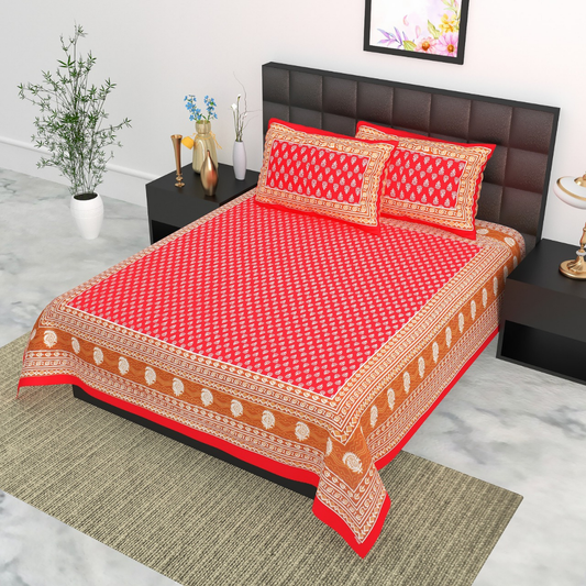 Haboo| Luxury Ethnic Rajasthani Cotton Bedsheet Double Bed