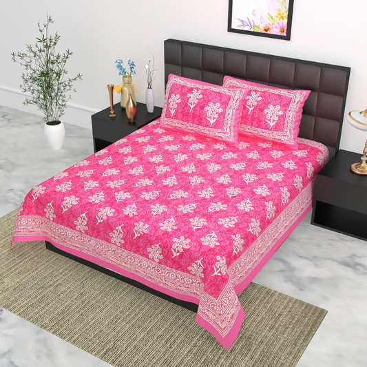 Haboo| Premium Jaipuri Print Rajasthani Bedsheet Double Bed