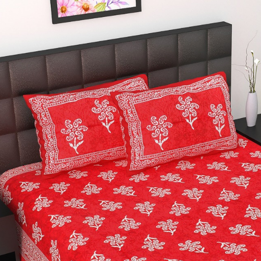 Haboo| Authentic Indian Rajasthani Cotton Bedsheet 90x100 Inches